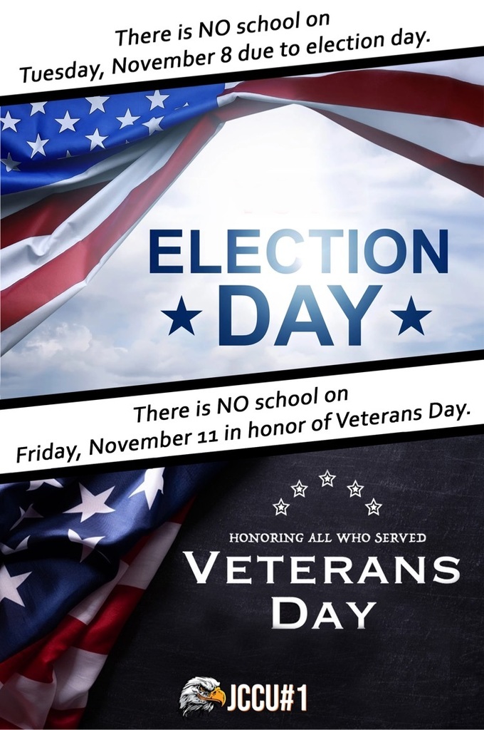 No School for Election Day and Veterans Day.